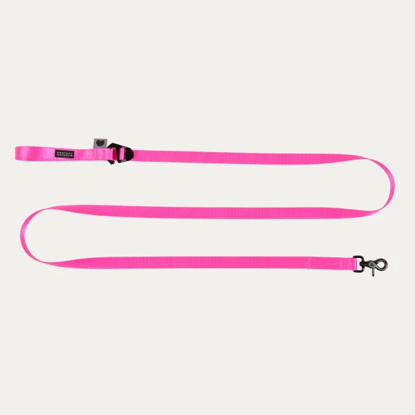 Smycz z regulacją długości hands free | Neon pink