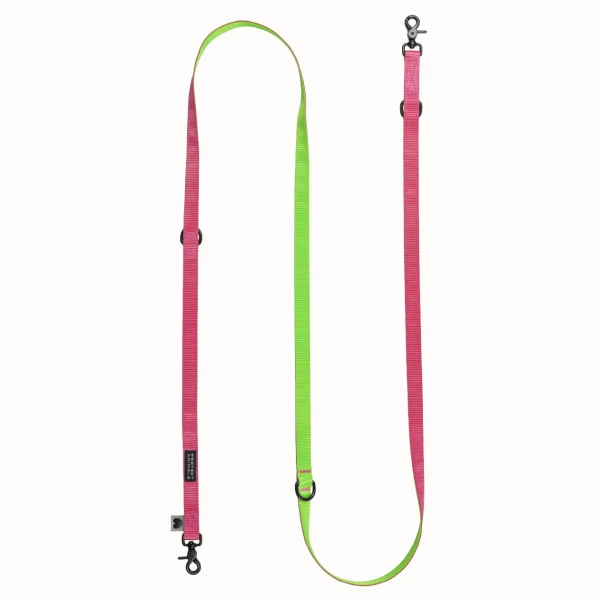 Smycz Duo  | pink - green