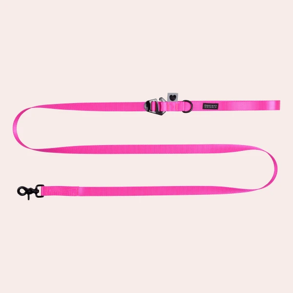 Smycz z regulacją długości hands free | Neon pink